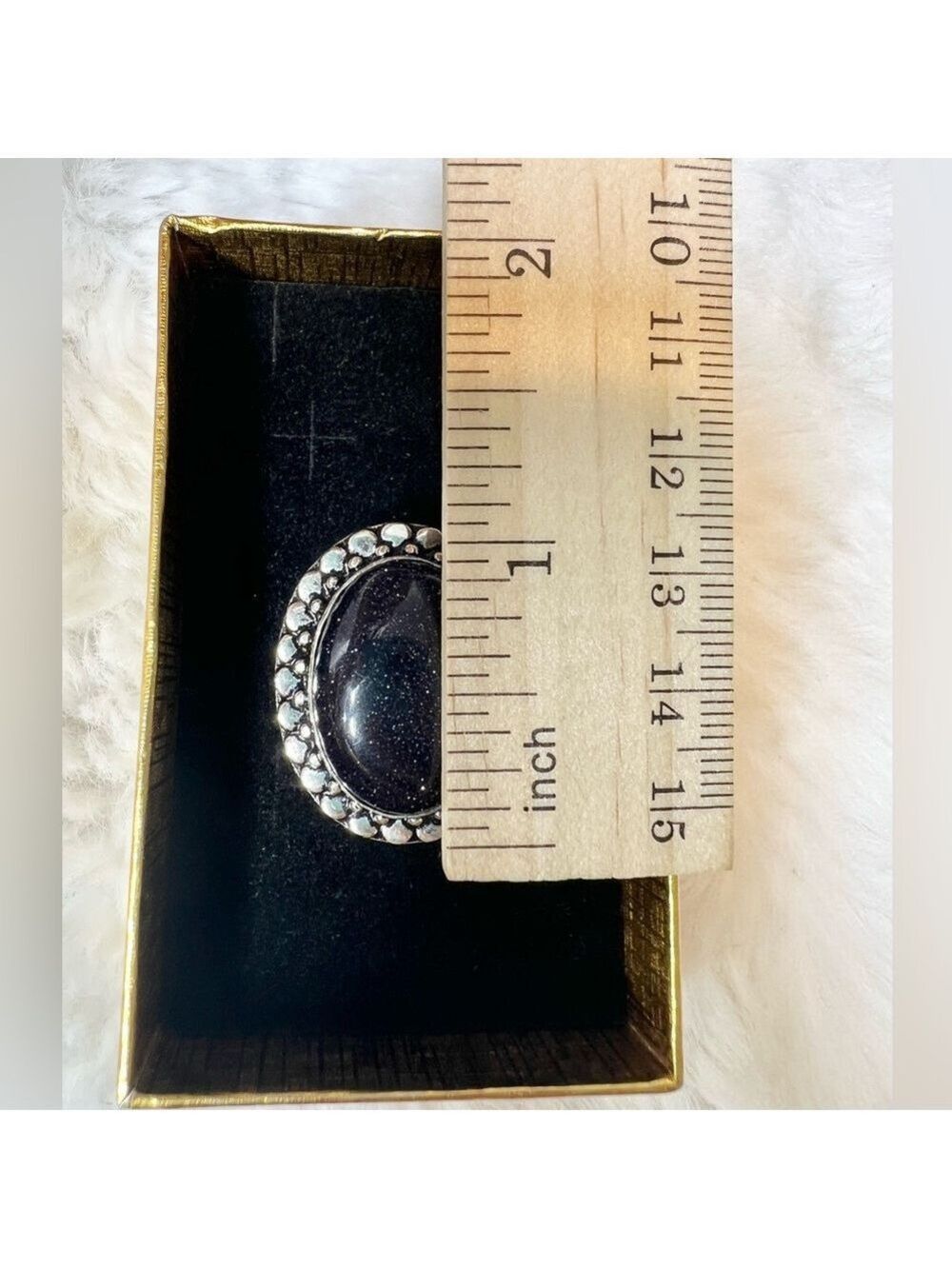 Blue Sunstone Ring size 7 - Picture 5 of 6
